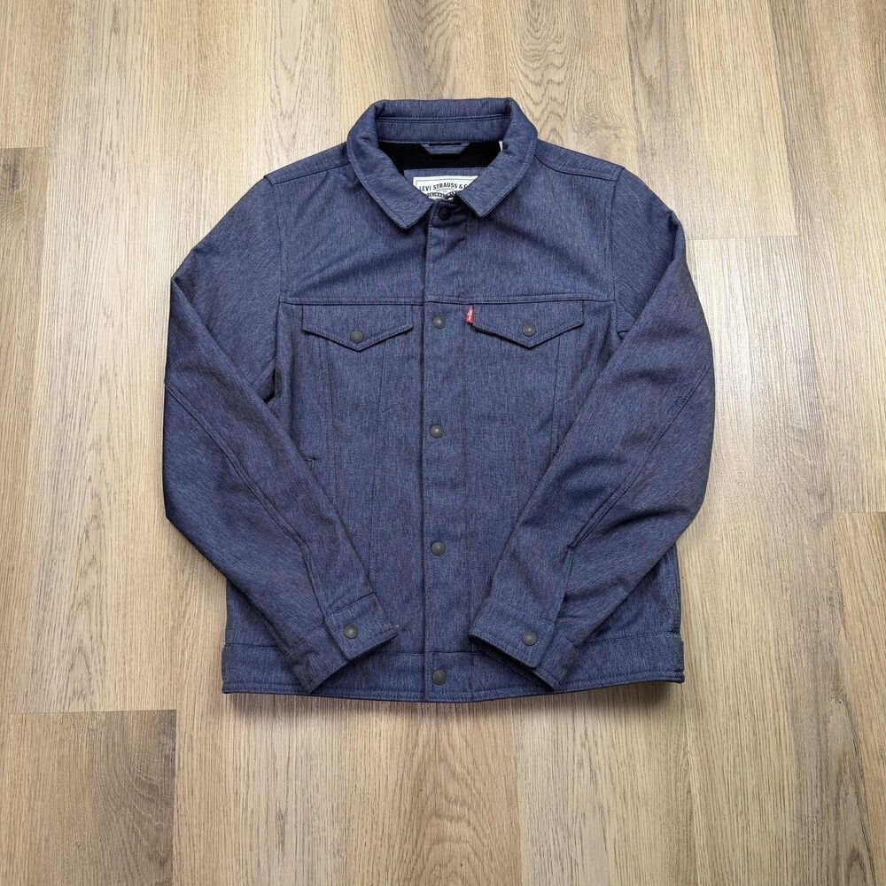 Levi's Jacket Mens Small Blue Full Zip Fleece Lined Insulated Trucker